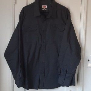 Wrangler Shirt Men's Button Up Gray 2XL